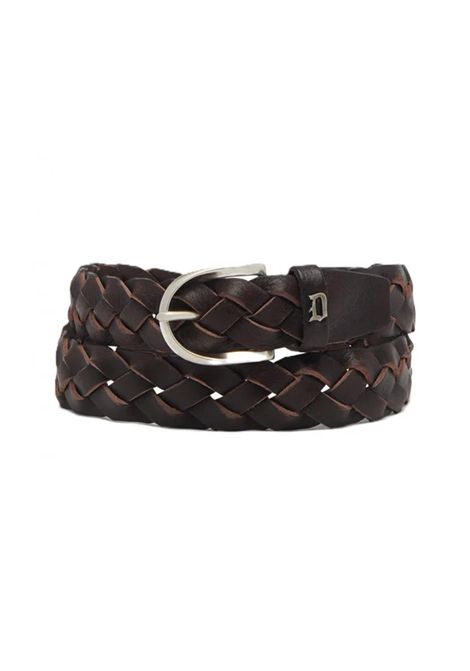 Cintura Dondup uomo XC301PL0591U XXX Marrone pelle intrecciata logo DONDUP | XC301PL0591U XXX761